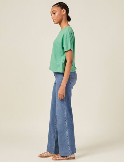 T-shirt manches courtes vert femme