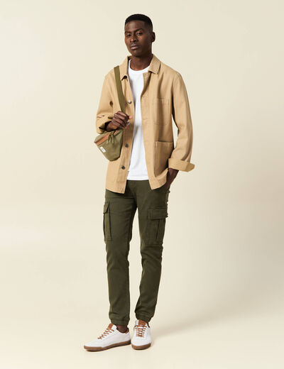 Pantalon battle bas resserré vert kaki homme