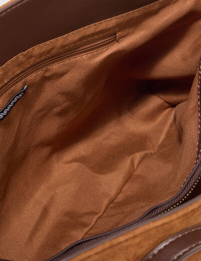 Sac bandouli&egrave;re avec doublure camel femme