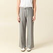 Pantalon taille haute fluide gris clair femme