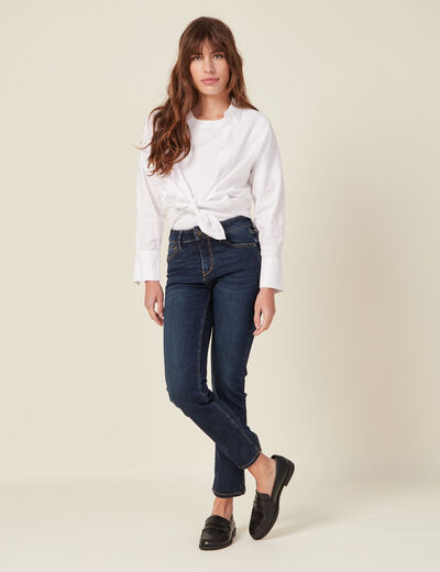 Jeans regular 7/8ème denim brut femme