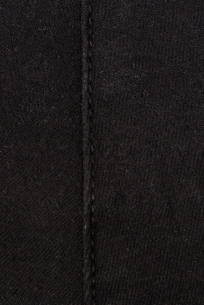 Jeans flare à pont denim noir femme