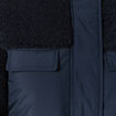 Manteau manches sherpa bleu marine femme