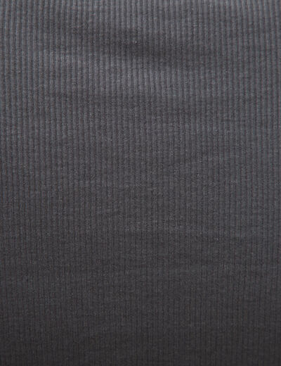 T-shirt cintr&eacute; col rond manches courtes gris femme