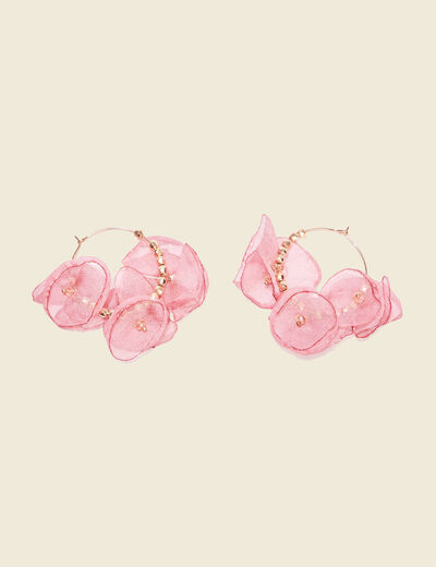 Boucles d'oreilles créoles vieux rose femme