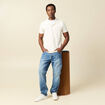 Jeans straight longueur 32 en coton denim stone homme