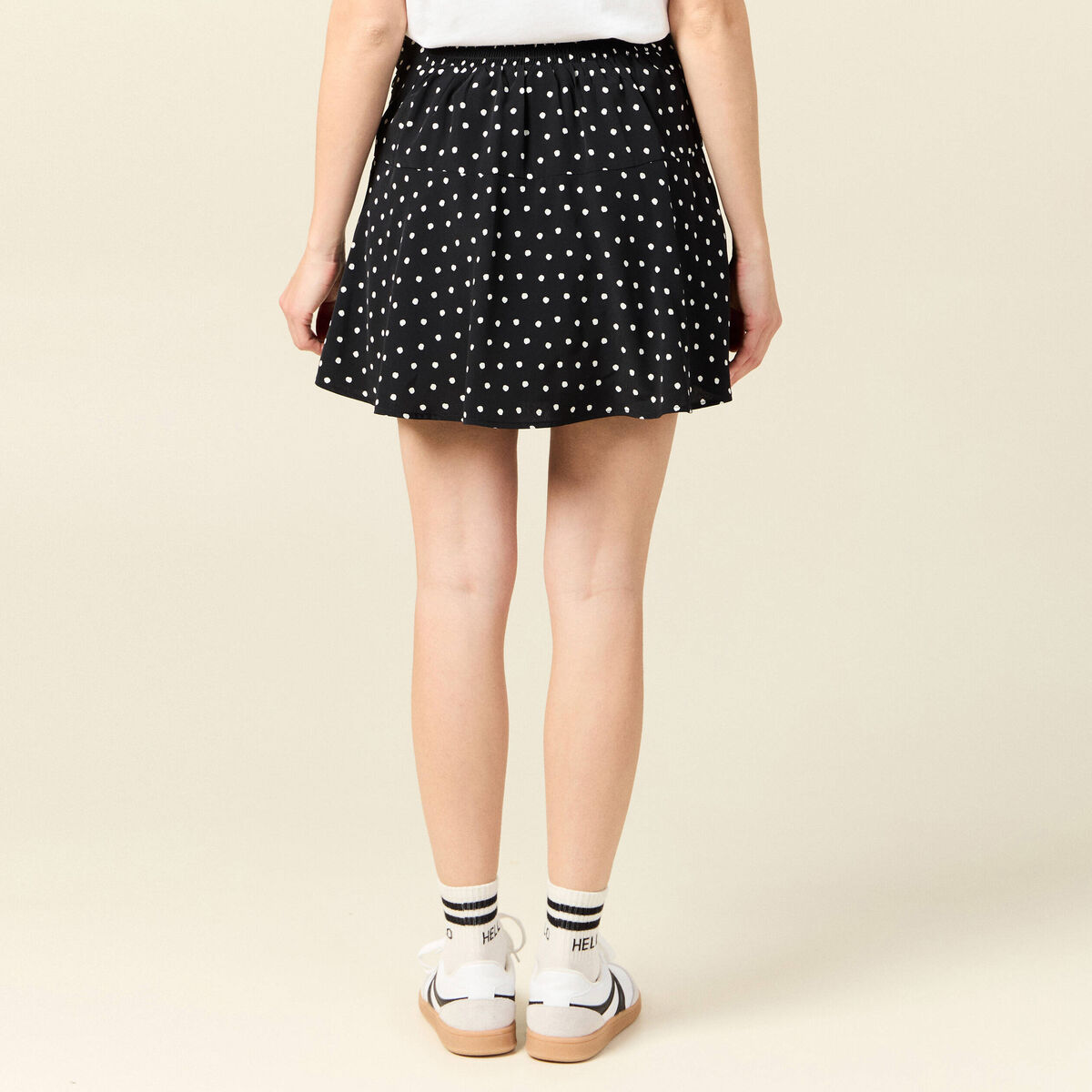 Jupe-short droite noir femme