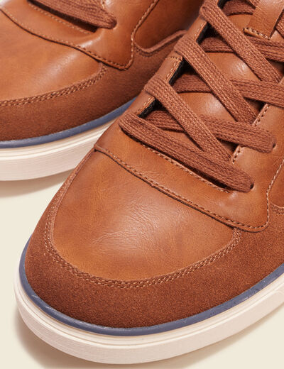 Baskets montantes à lacets marron foncé homme