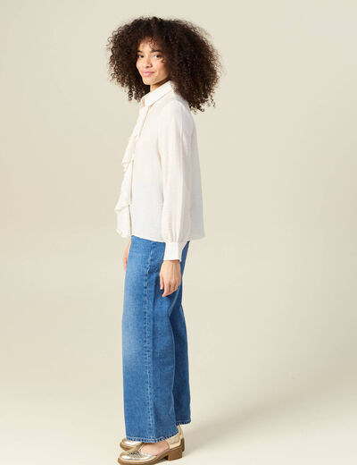 Chemise manches longues ecru femme
