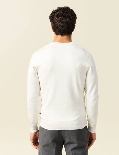 Pull manches longues ecru homme