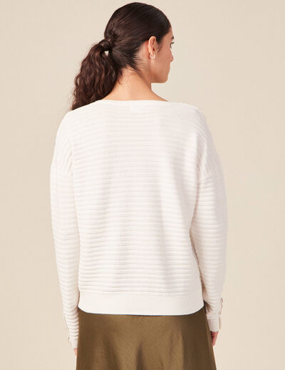 Pull éco-responsable ecru femme