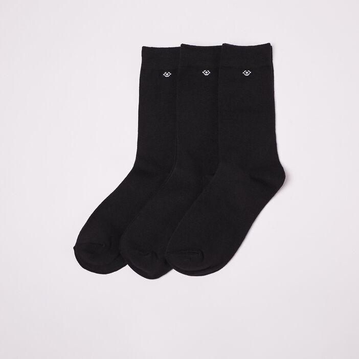Lot 3 paires de chaussettes unies noir homme