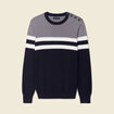 Pull manches longues bleu marine homme