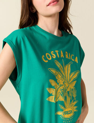 T-shirt éco-responsable vert turquoise femme