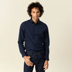 Chemise manches longues bleu marine homme