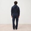 Sweat &agrave; capuche manches longues bleu marine homme