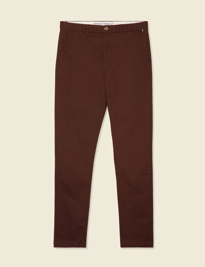 Pantalon chino longueur 32 bordeaux homme