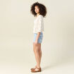 Gilet manches 3/4 ajouré ecru femme