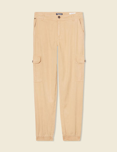 Pantalon éco-responsable beige femme