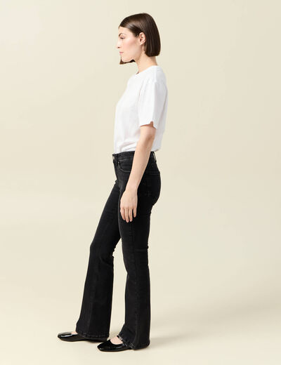 Jeans bootcut 5 poches denim gris femme