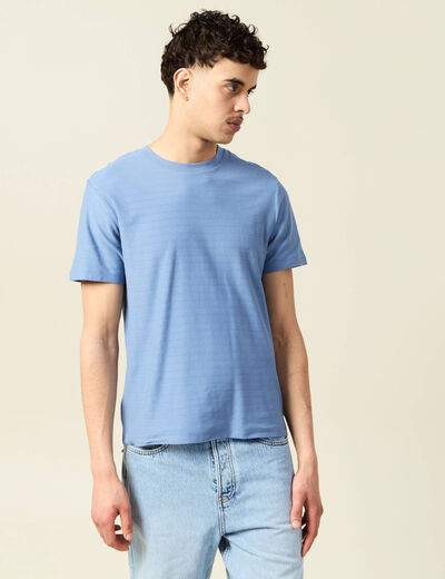 T-shirt manches courtes bleu gris homme