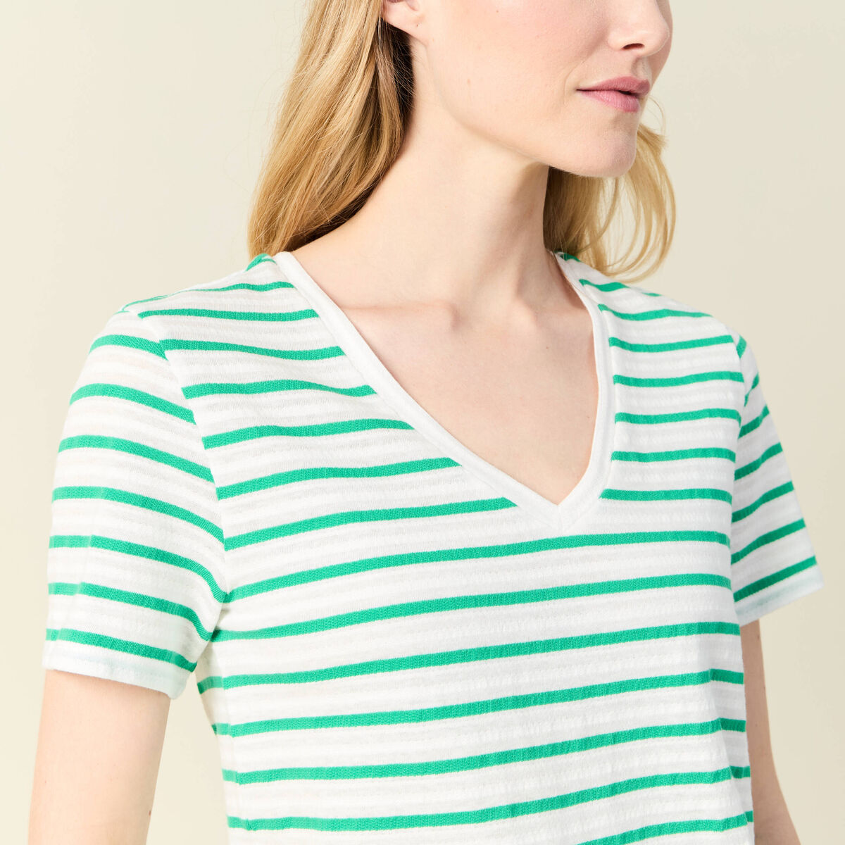 T-shirt manches courtes vert turquoise femme