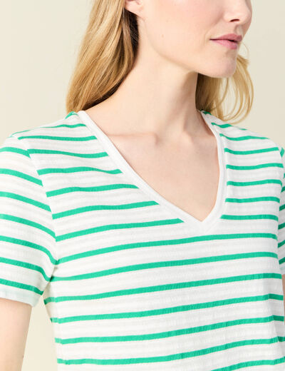 T-shirt manches courtes vert turquoise femme