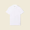 Polo cintr&eacute; en coton manches courtes blanc homme