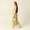 Robe longue évasée blanc femme