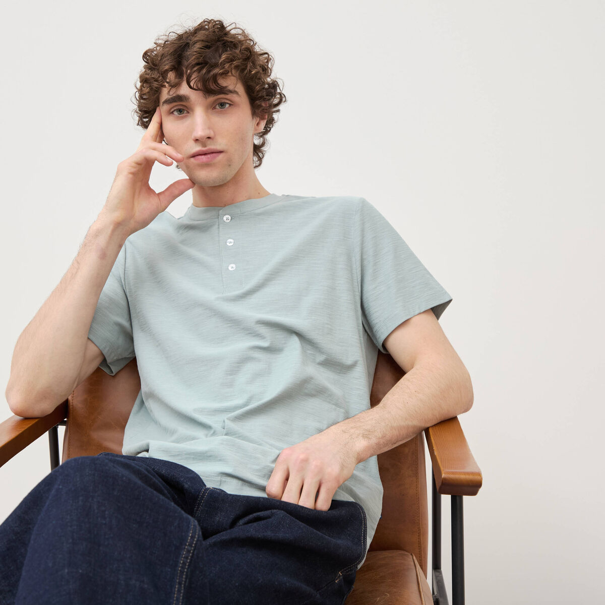T-shirt manches courtes vert clair homme
