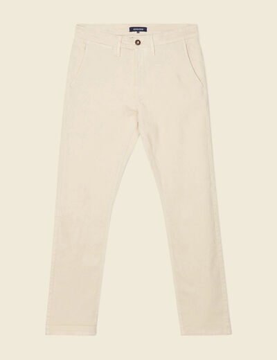 Pantalon chino slim beige homme