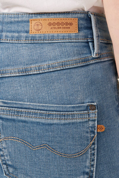 Jeans slim taille haute denim used femme