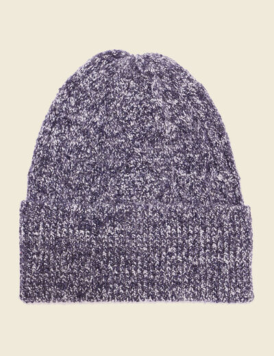 Bonnet tricoté bleu marine homme