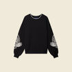 Sweat manches longues brodé noir femme