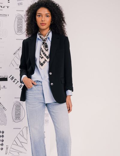 Veste blazer droite noir femme
