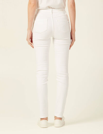 Jeans slim taille haute denim blanc femme