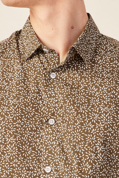 Chemise éco-responsable vert kaki homme