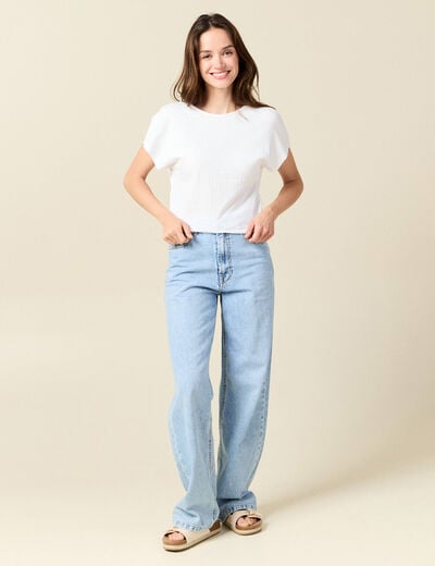 T-shirt manches courtes blanc femme