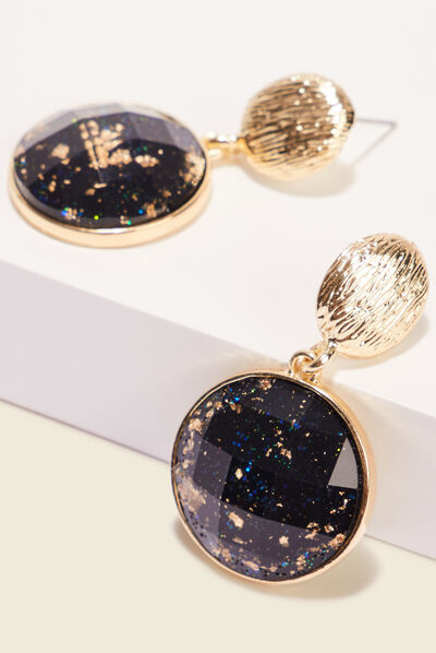 Boucles d'oreilles pendantes noir femme