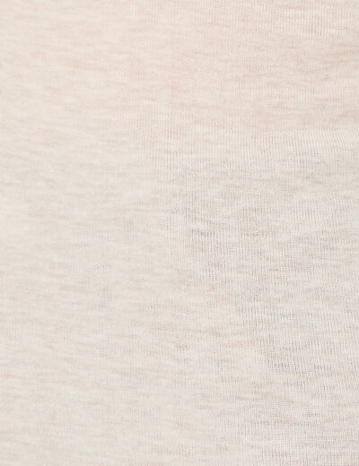 T-shirt cintr&eacute; manches longues col rond beige femme