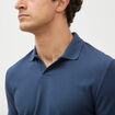Polo manches coude bleu fonc&eacute; homme