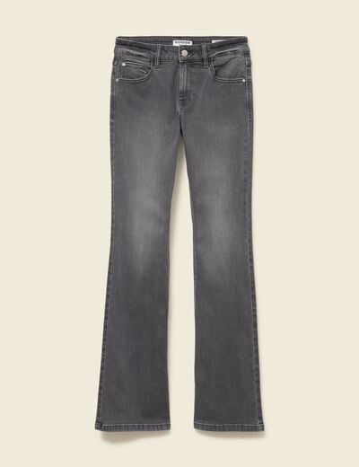 Jeans bootcut denim gris clair femme