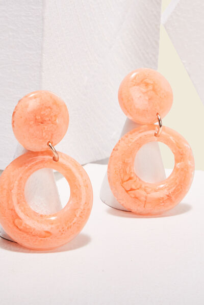 Boucles d'oreilles pendantes orange clair femme