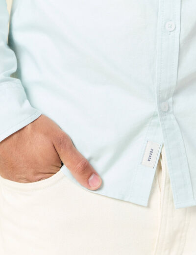 Chemise manches longues bleu gris homme