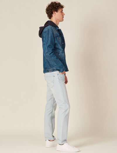 Blouson en jean à capuche denim stone homme