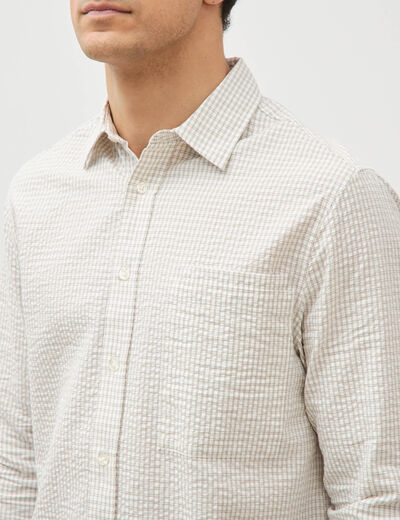 Chemise boyfriend en coton ecru homme
