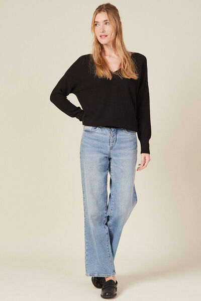 Pull éco-responsable noir femme