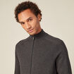 Gilet manches longues zippé gris foncé homme