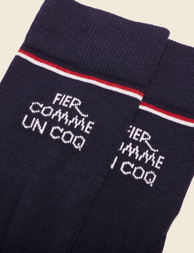 Chaussettes fabriquées en France bleu marine homme