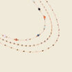 Collier multirangs perles couleur or femme